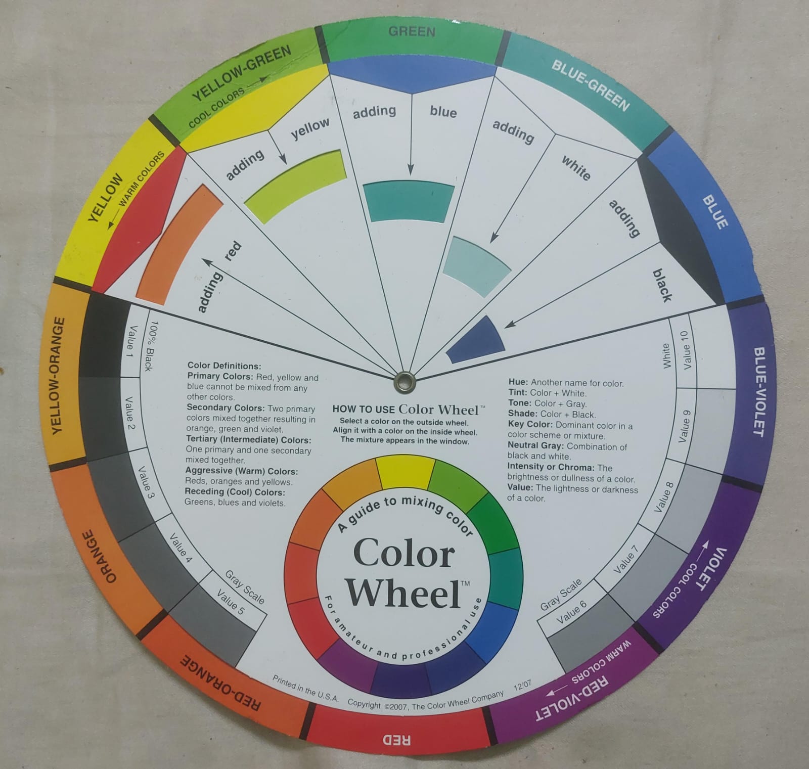 color wheel color mixing